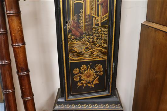 A Chinoiserie longcase clock W.46cm